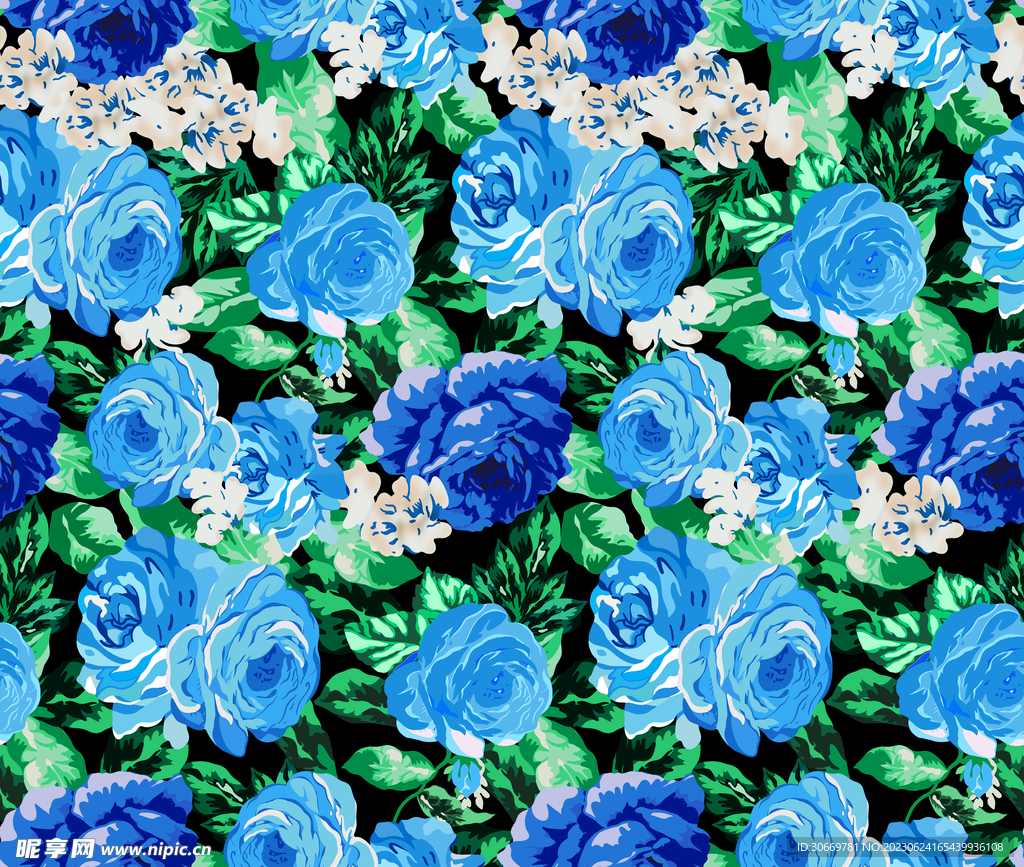 蓝色玫瑰花背景矢量素材图片素材-编号08329266-图行天下