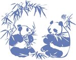 手绘熊猫