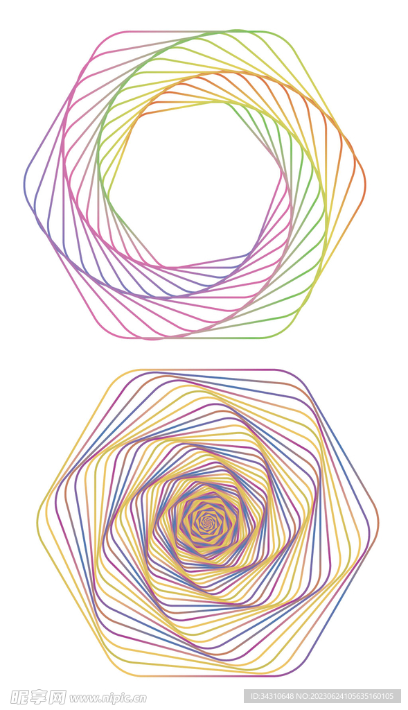 六边形螺旋图案