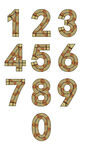 阿拉伯数字艺术字0到9文字矢量