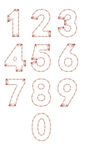 阿拉伯数字艺术字0到9文字矢量