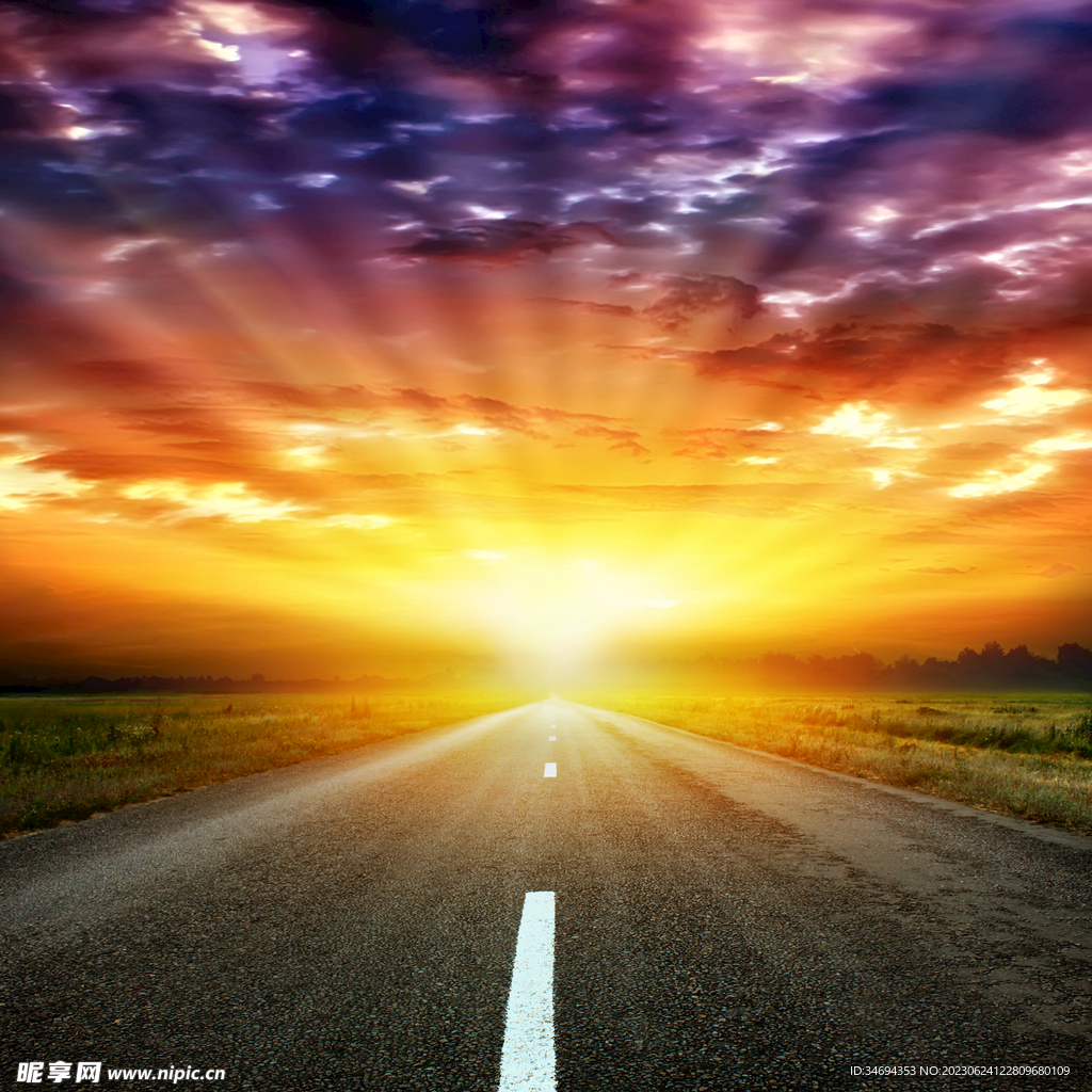 公路日落