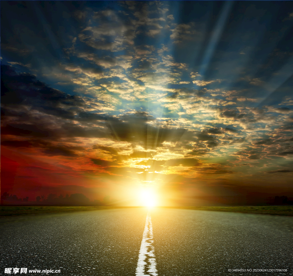 公路日落