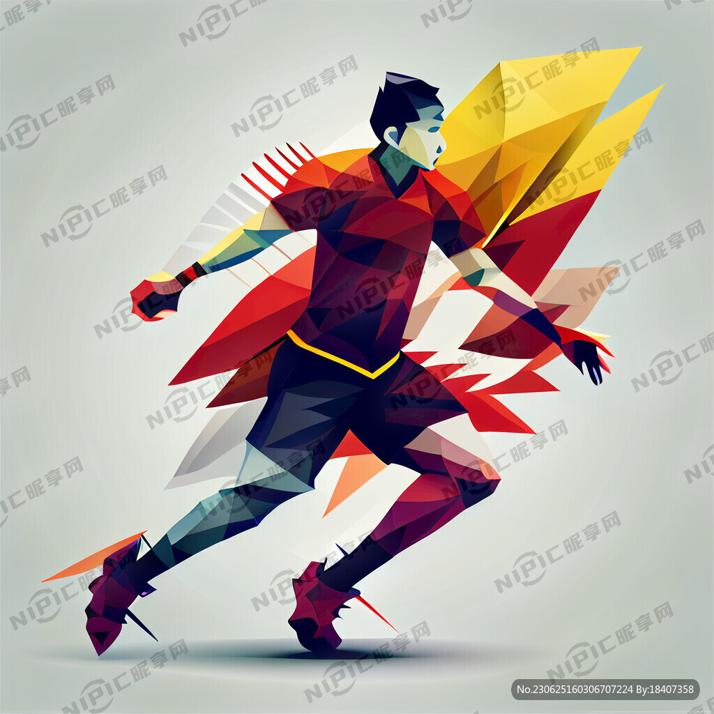 矢量抽象三角形多边形风格羽毛球