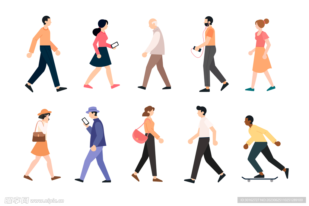 扁平化人物插画设计