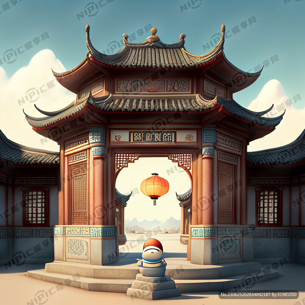 哆啦 中国古风建筑 超现实