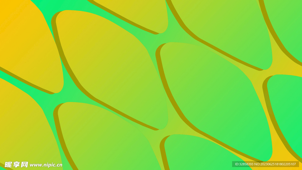 3d绿色玻璃质感抽象规则图形