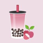 卡通荔枝奶茶