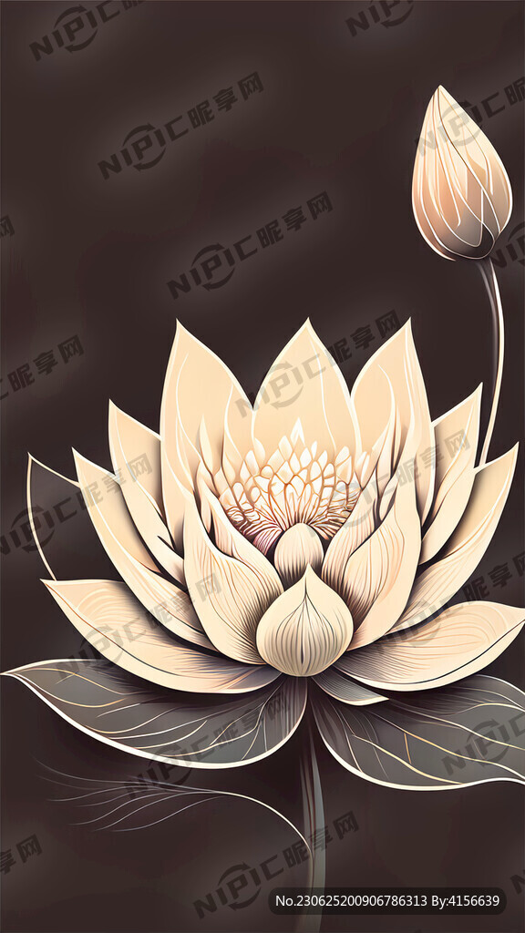 莲花 矢量 线条