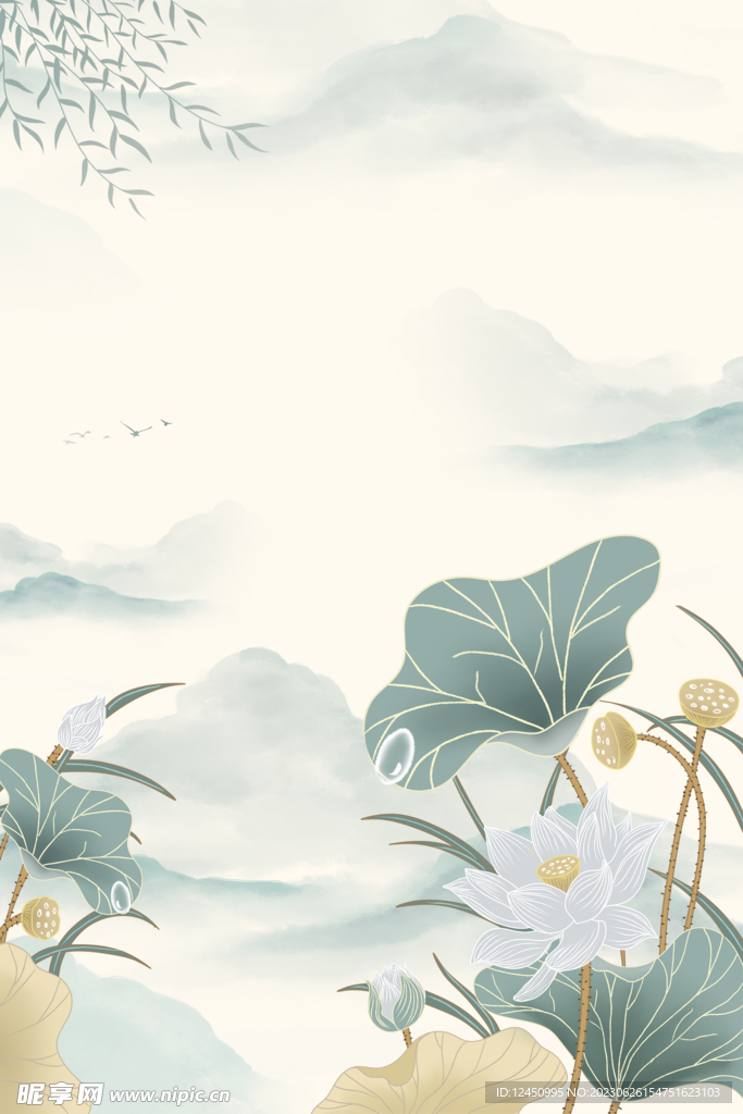 中国风荷花海报