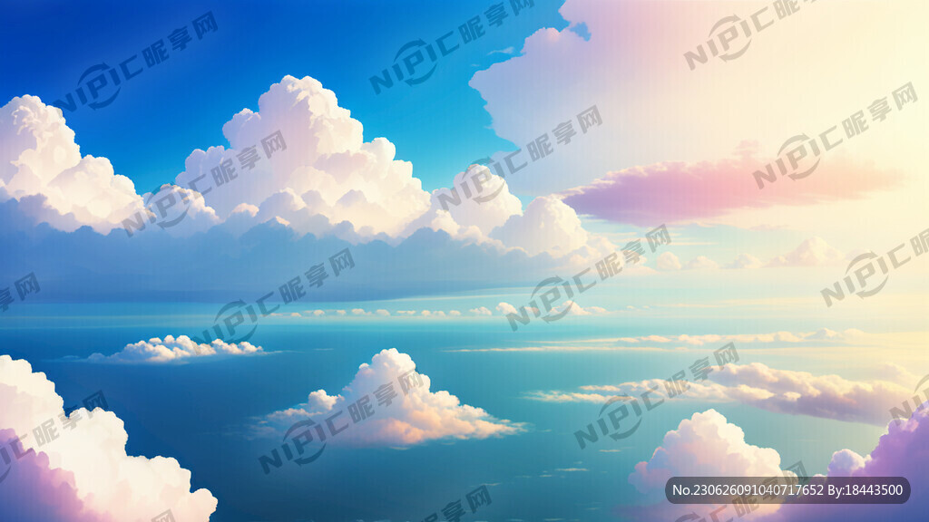 蓝天白云背景天空白云明亮很多白