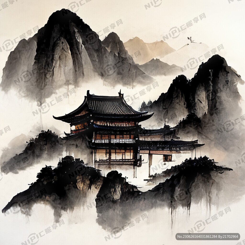 写意山水画 国画 水墨 南京