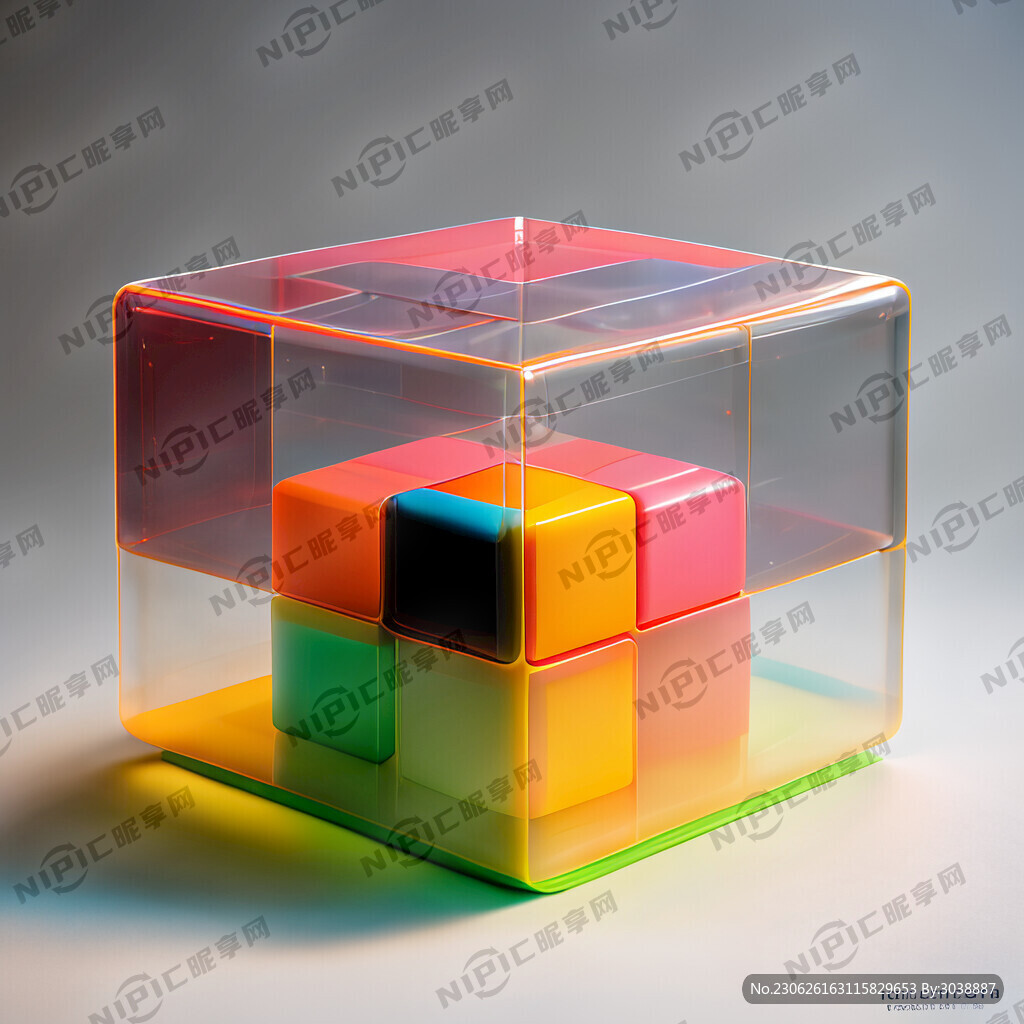 半透明方形设计 透明塑料 浅色