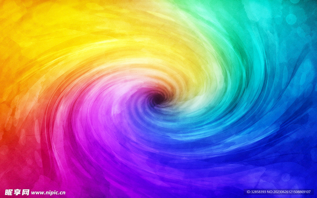 彩色螺旋光线抽象科技线条背景