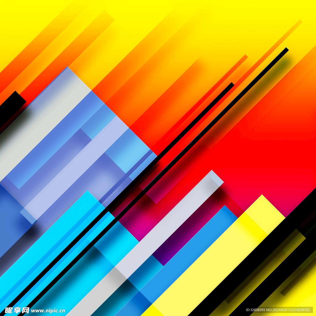 彩色几何抽象科技线条背景