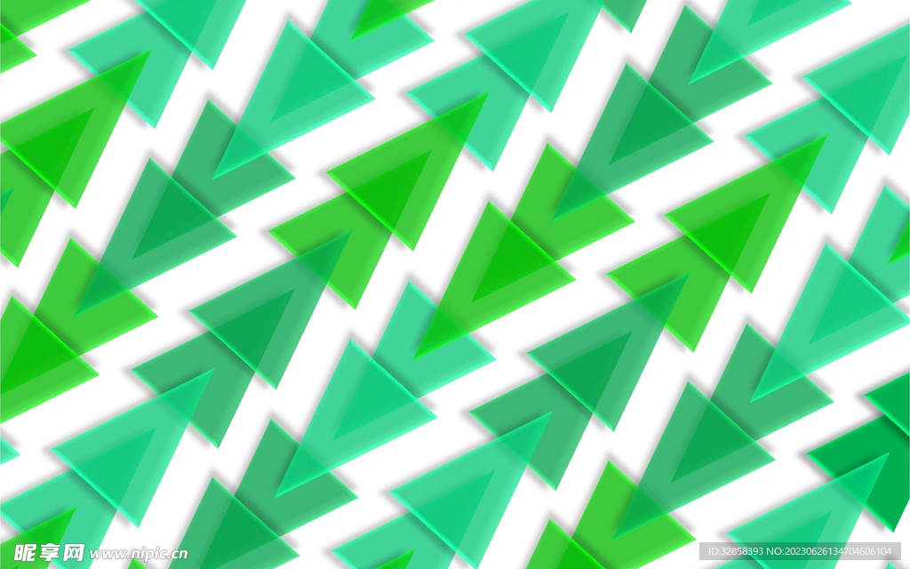 3d绿色玻璃质感抽象规则图形