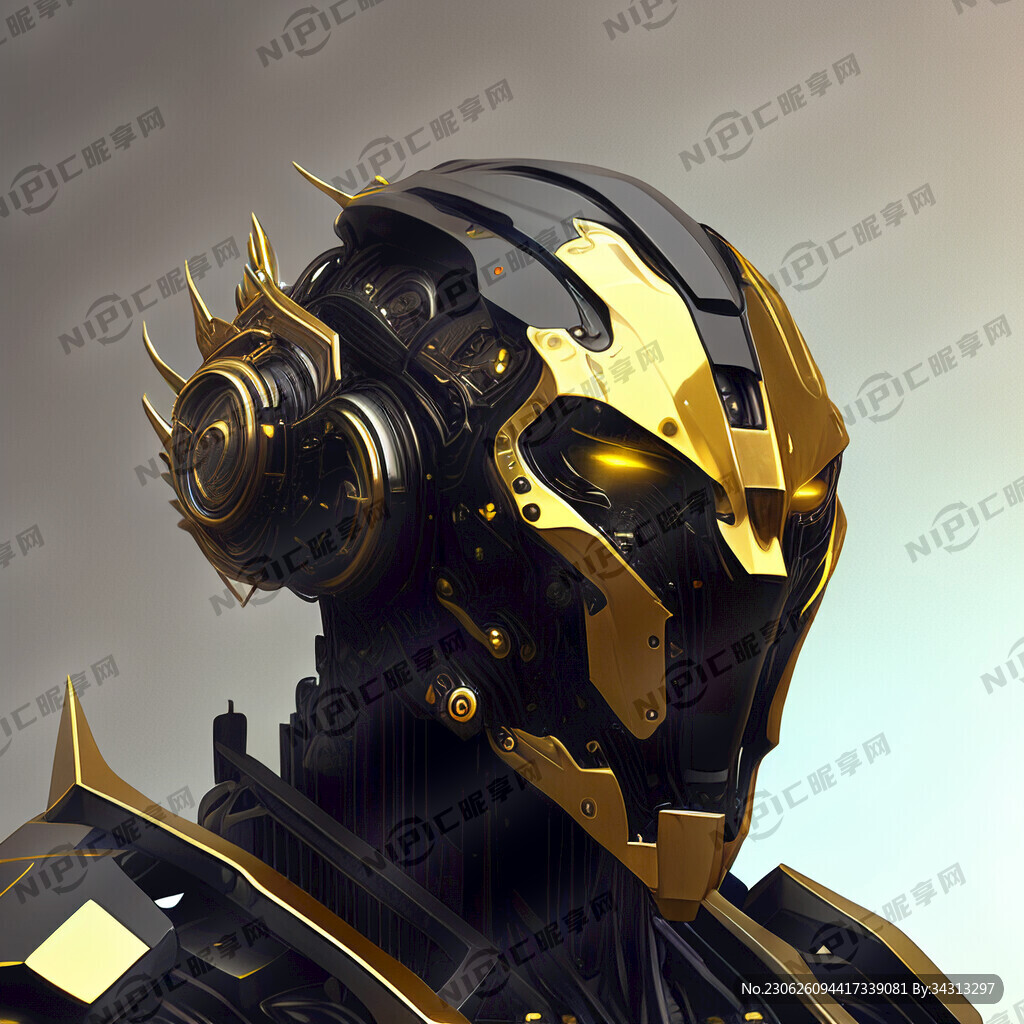 机甲头像 黑金色 晶莹剔透