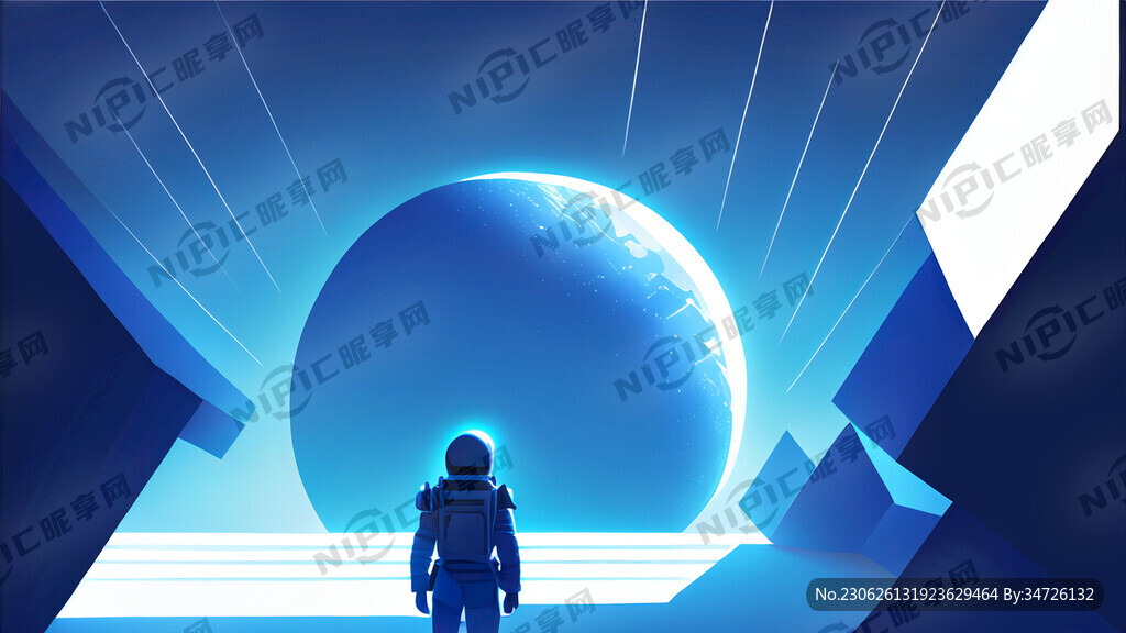 蓝色大气立体空间 大场景 光影