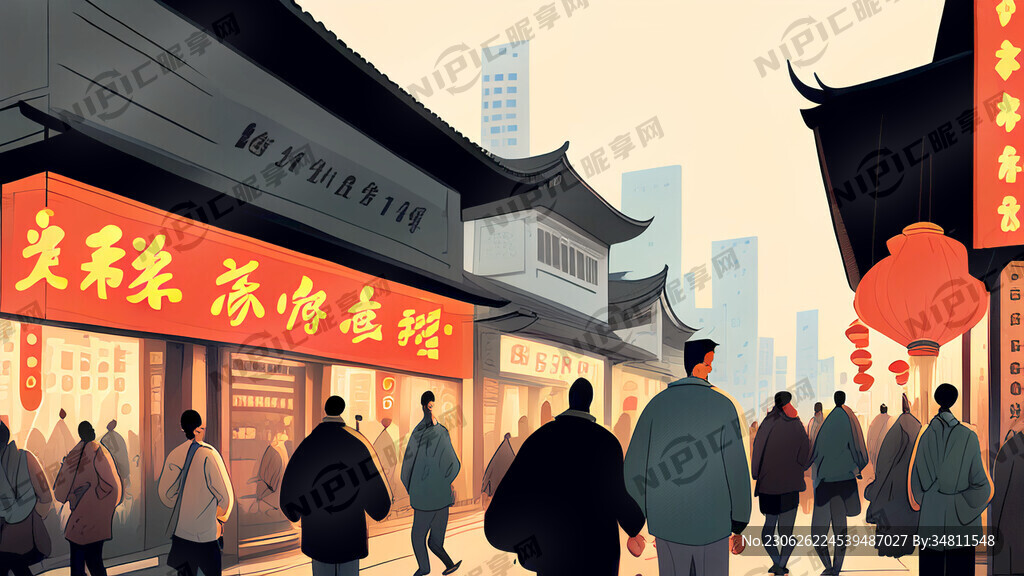 南京街道上人来人往 热闹非凡
