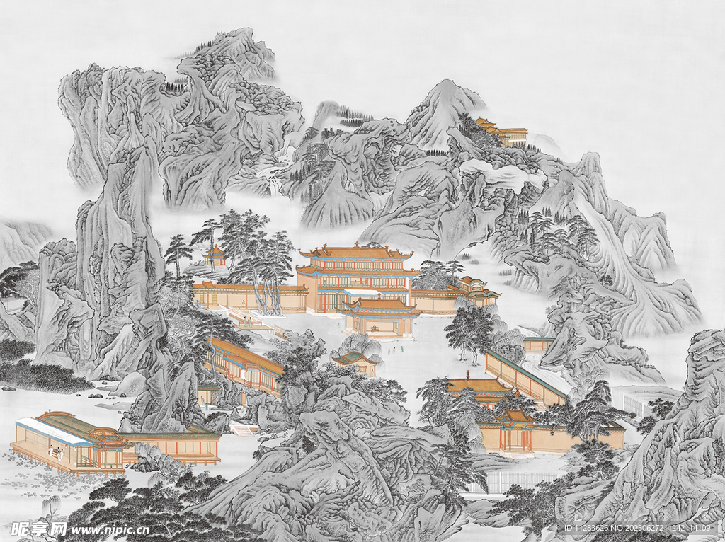 国画山水背景