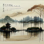 杭州西湖十景
手绘单线条稿