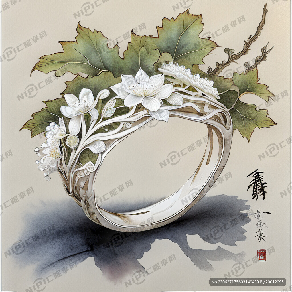 花 钻石 戒指 藤蔓 白金