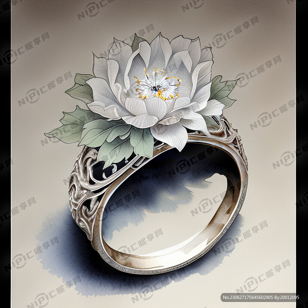花 钻石 戒指 白金