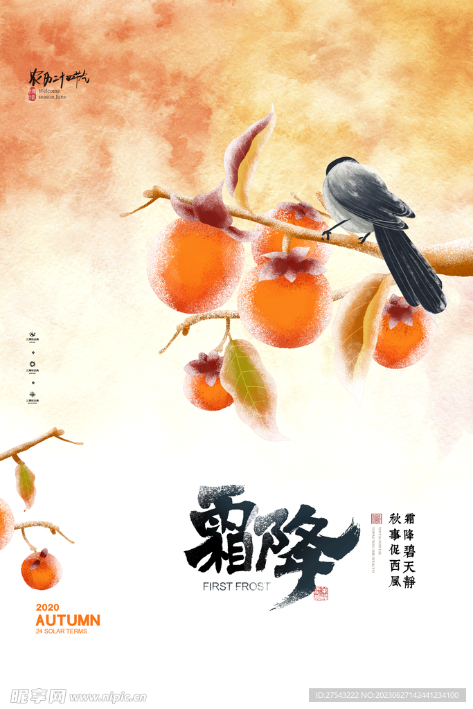霜降节气海报 