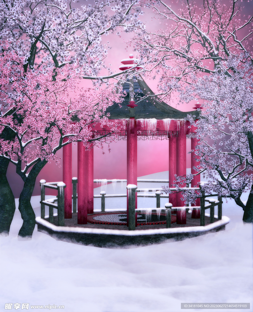 雪景庭院