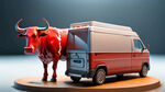 一辆货车模型装下红牛，体现运动元素，熬夜等饮用时机的元素，形成一个立体造型的陈列。