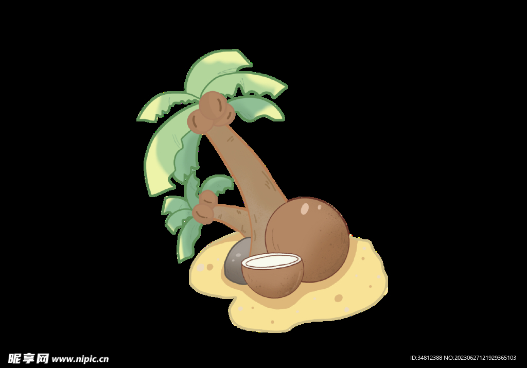 夏日椰子和椰树小元素