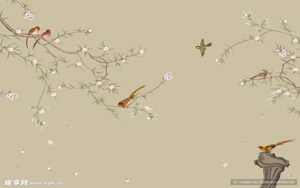 水墨花鸟