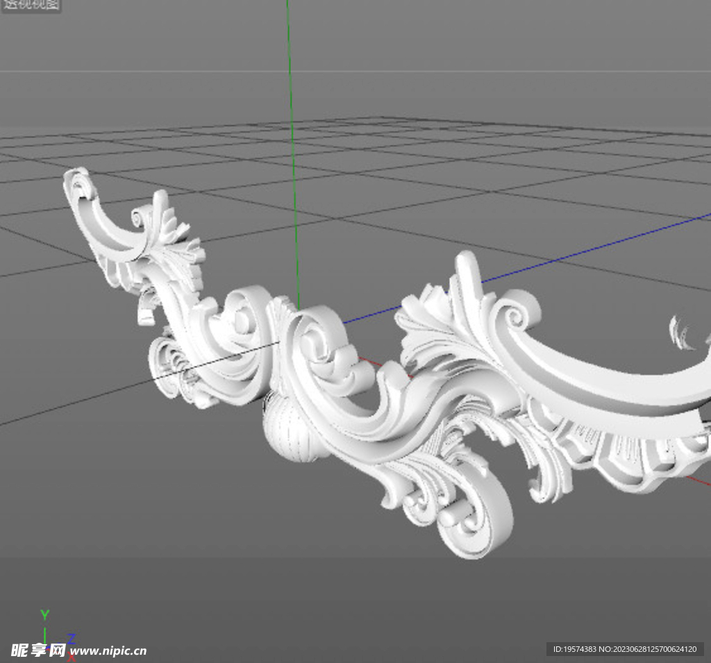  C4D模型 欧式雕花