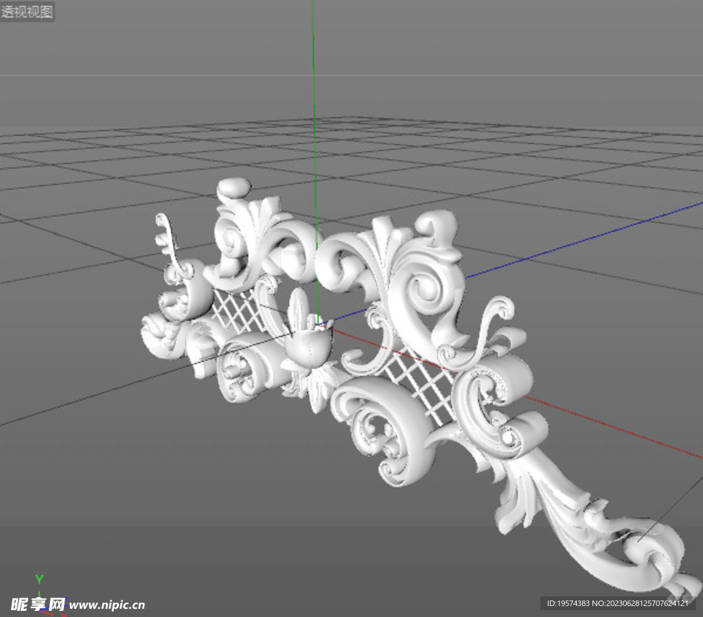  C4D模型 欧式雕花  