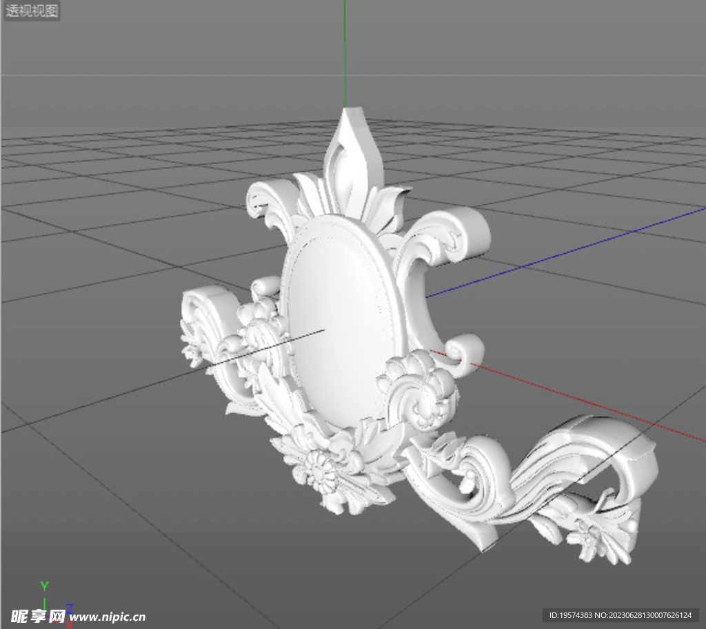 C4D模型 欧式雕花