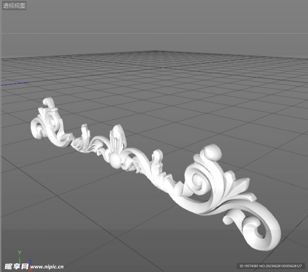  C4D模型 欧式雕花  