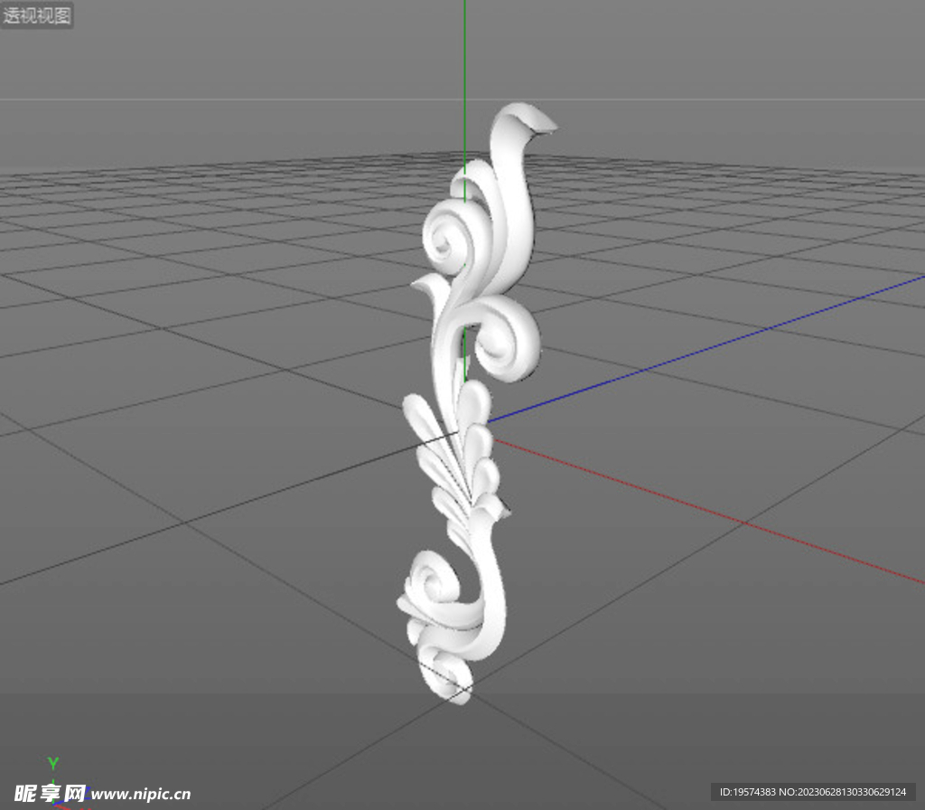  C4D模型 欧式雕花  