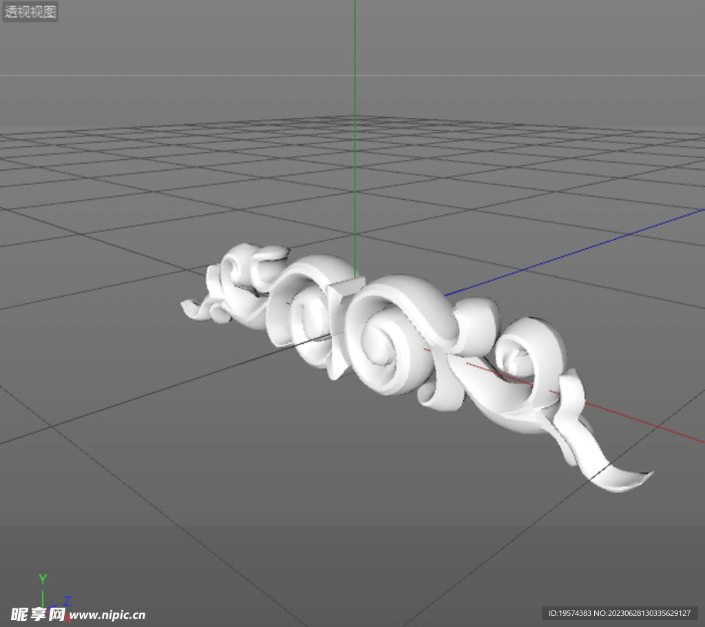  C4D模型 欧式雕花  