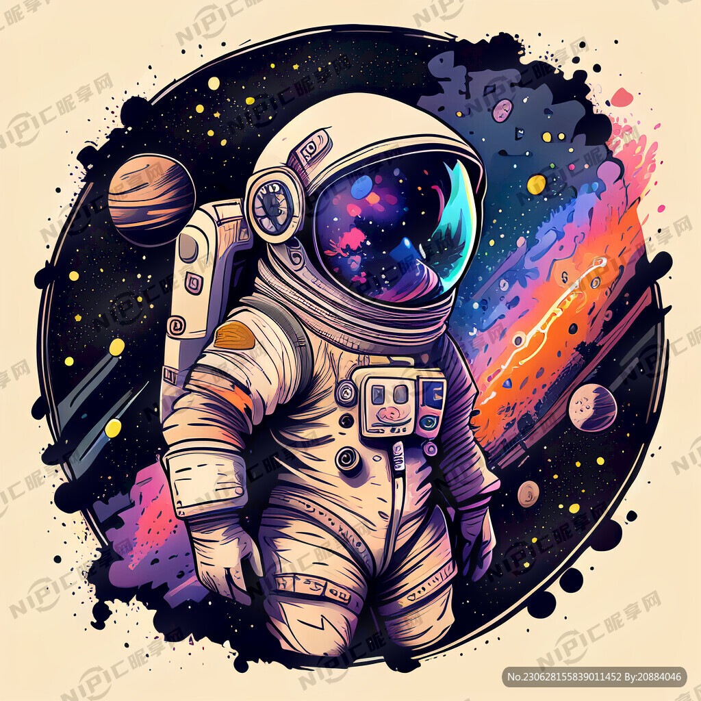 卡通涂鸦风格 太空 星系 杰作