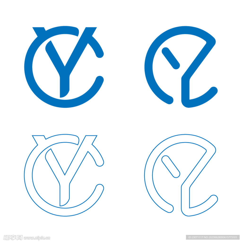 Yc字母组合设计图 其他 广告设计 设计图库 昵图网