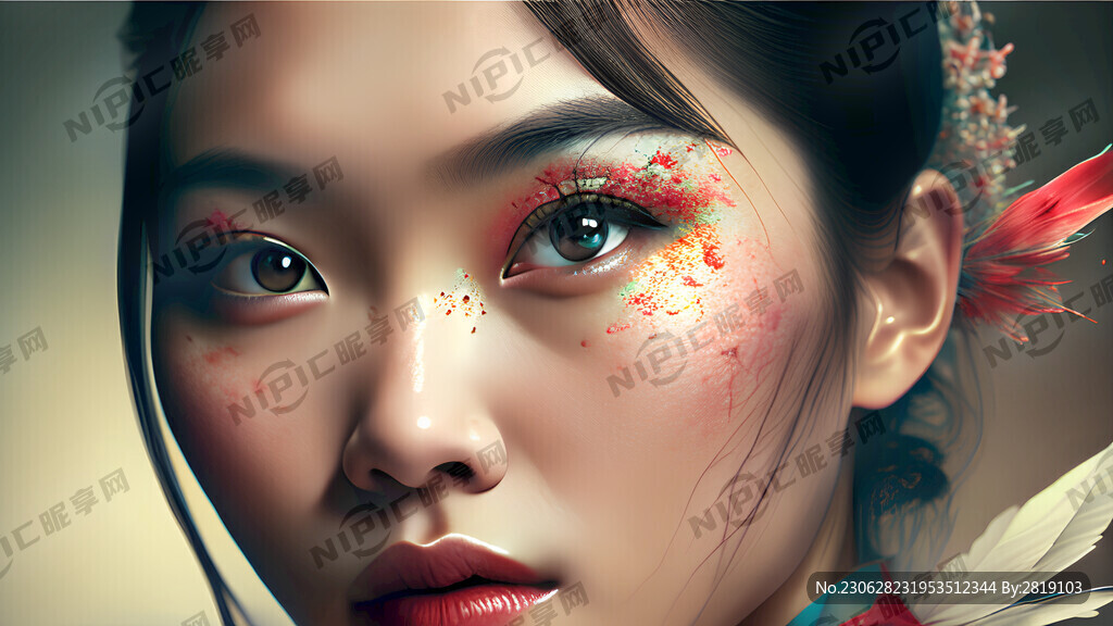 AI创作图睁开的眼睛和电影镜头 形成融合 具有视觉创造表达nipic.com-昵图网