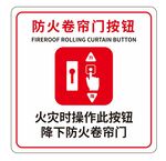 矢量防火卷帘门提示牌