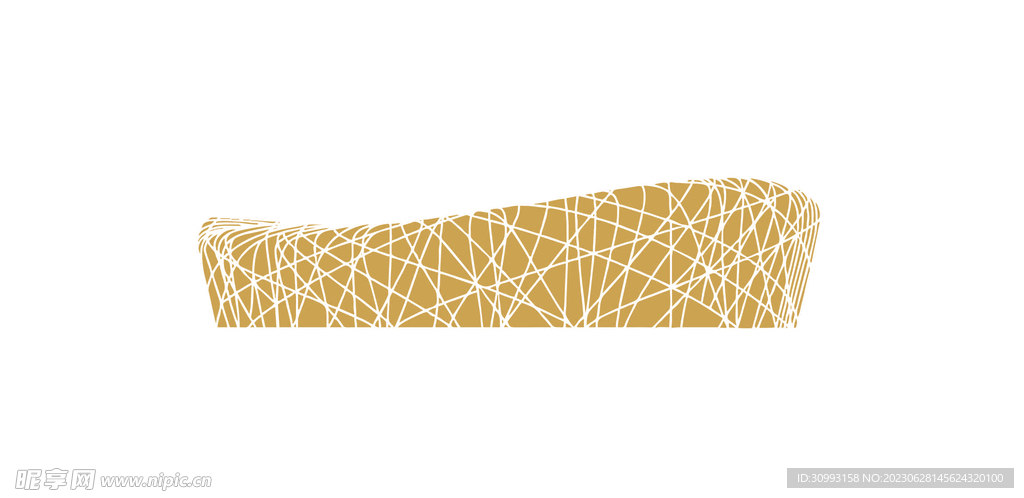 金色鸟巢矢量图