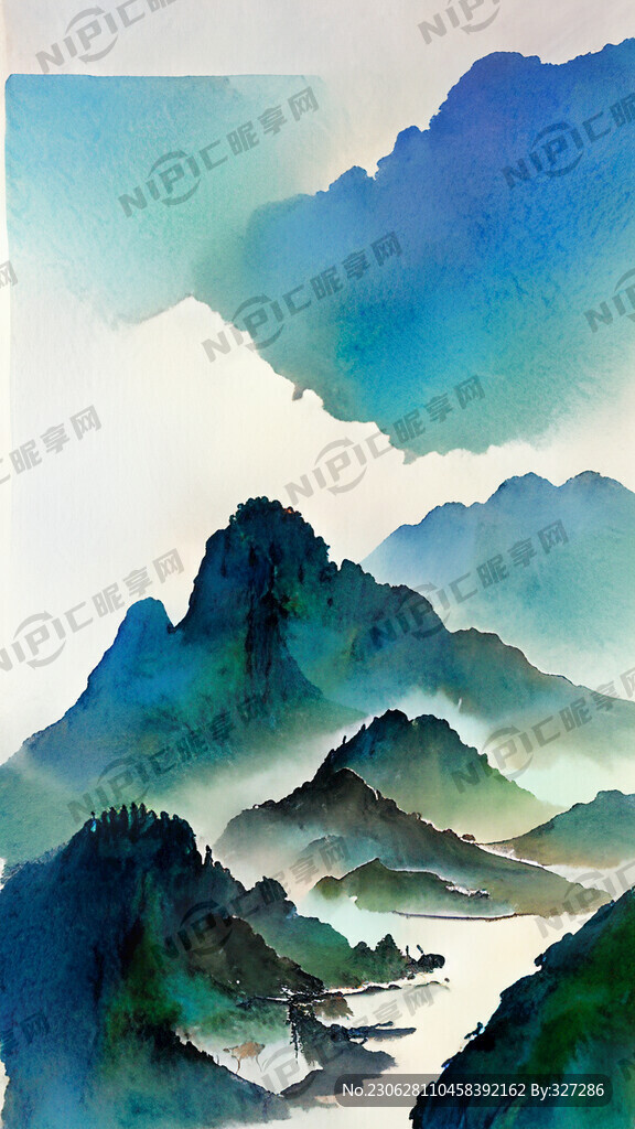 青山绿水蓝天白云 简洁干净