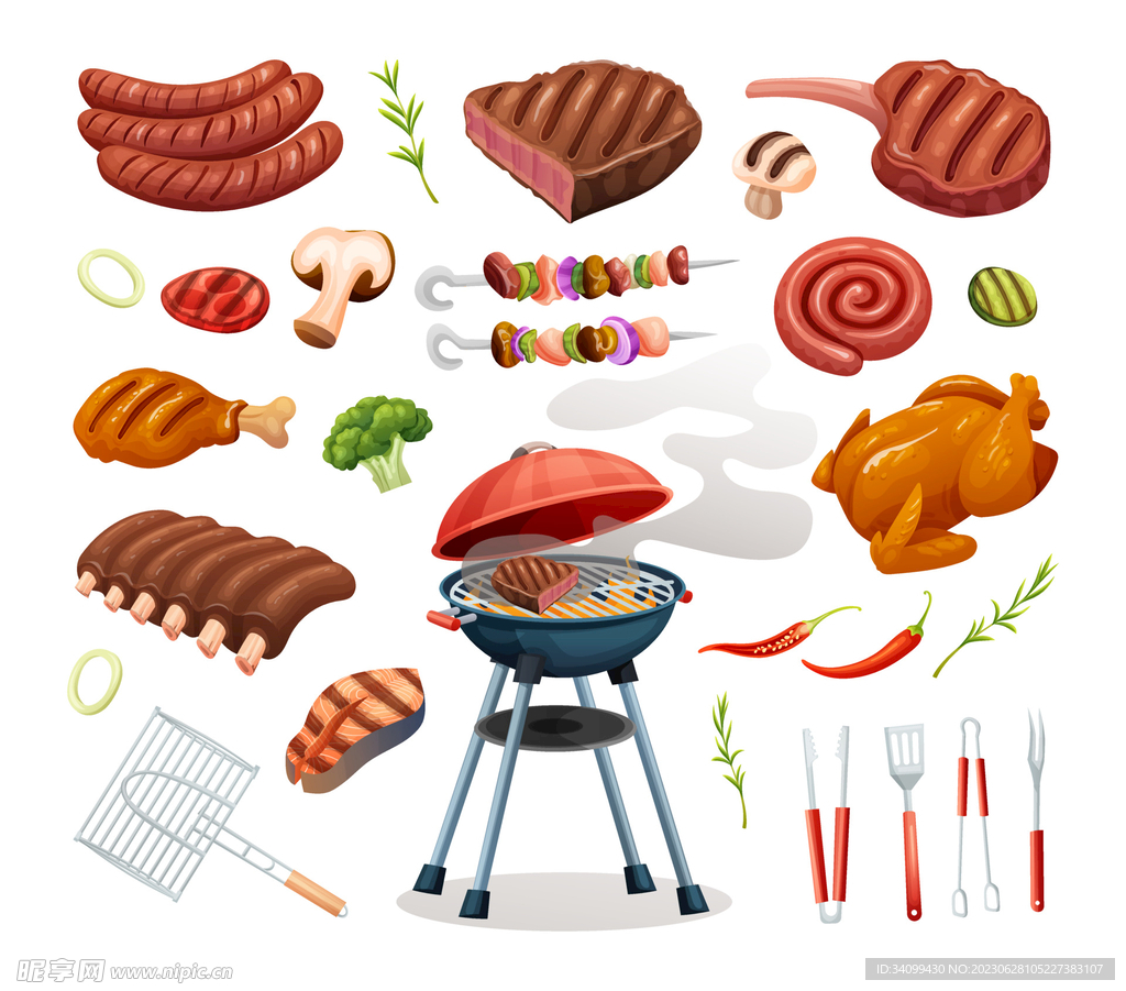 地产烧烤节活动展板AI广告设计素材海报模板免费下载-享设计