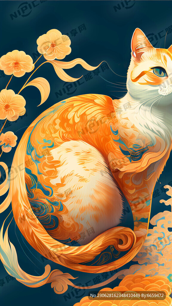 橘猫 新中式风格