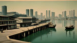 天津六十年代老港口照片，要有码头，场景要大，体现出年代感