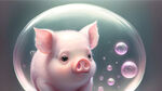 小猪，粉粉嫩嫩，透明水晶，梦幻泡泡，艺术创想