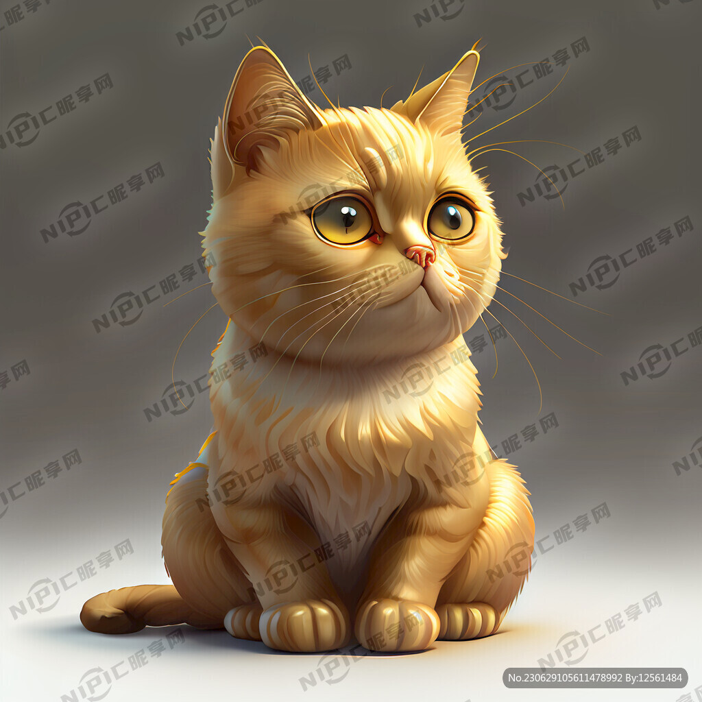 可爱  金渐层猫  坐着  
