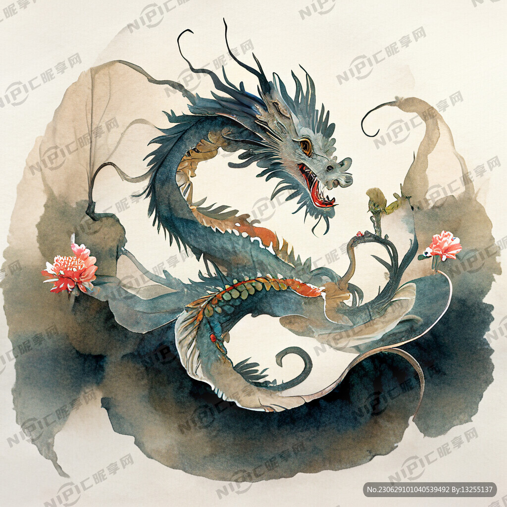 中国 龙插画 有质感